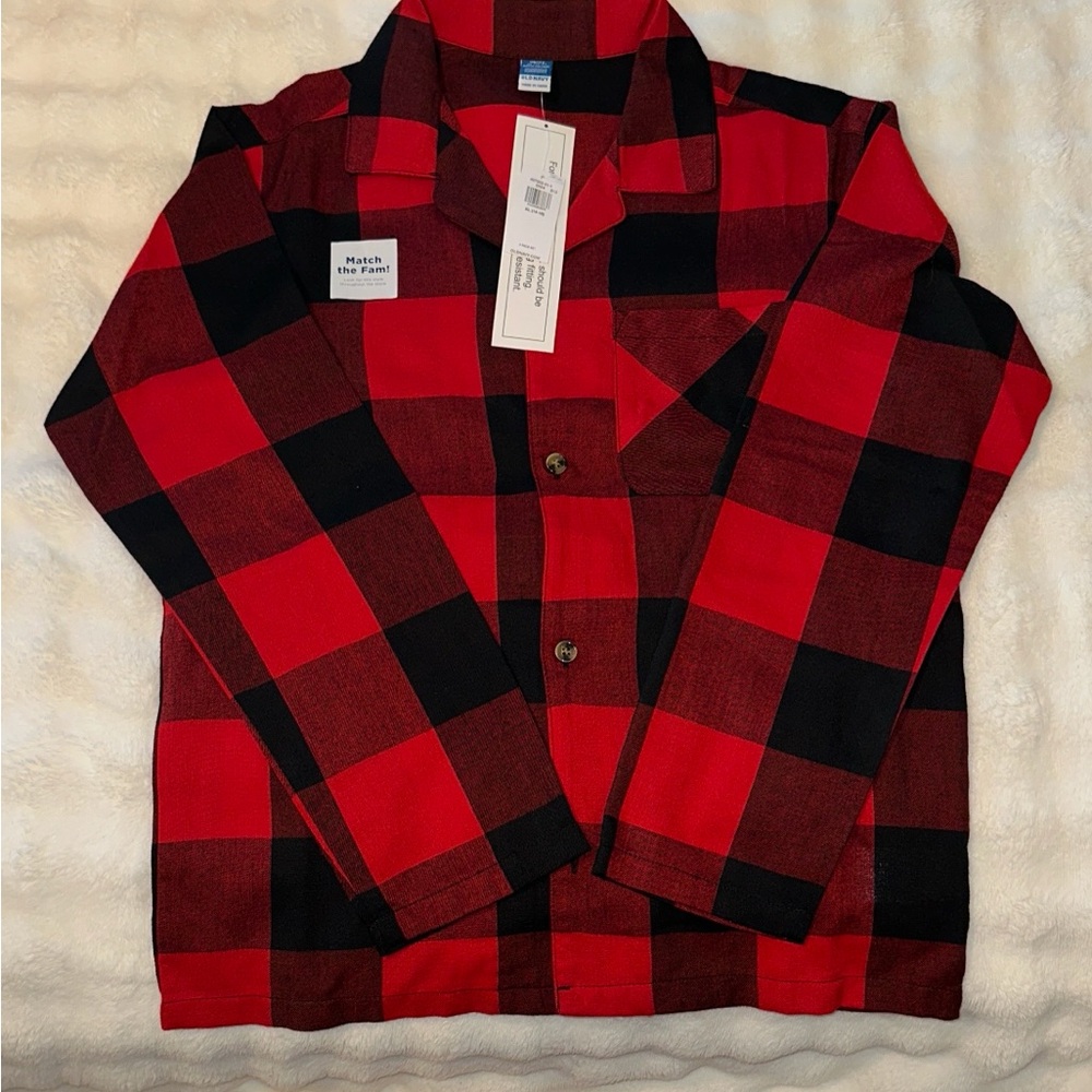 Old Navy Red and Black Plaid Shirt